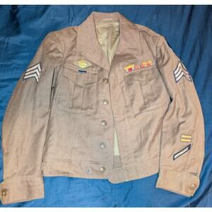 Vintage WWII WW2 Ike Jacket M1944 Jacket Wool Olive Drab 36R XS